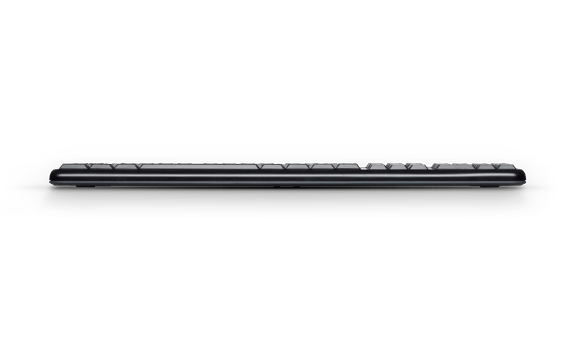 Keyboard from the side on a black background.