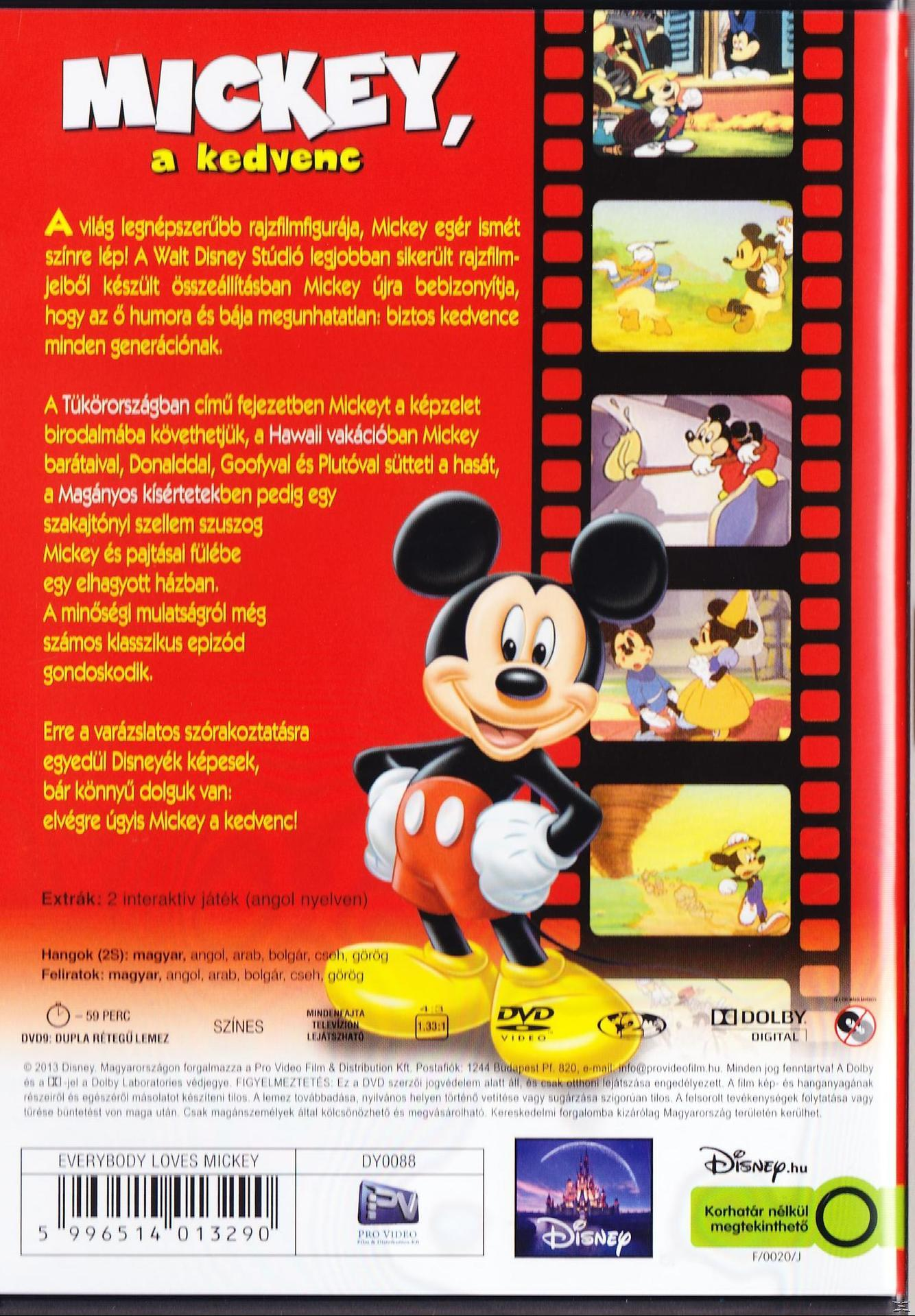 Egy DVD-tok hátulja Mickey egérrel.