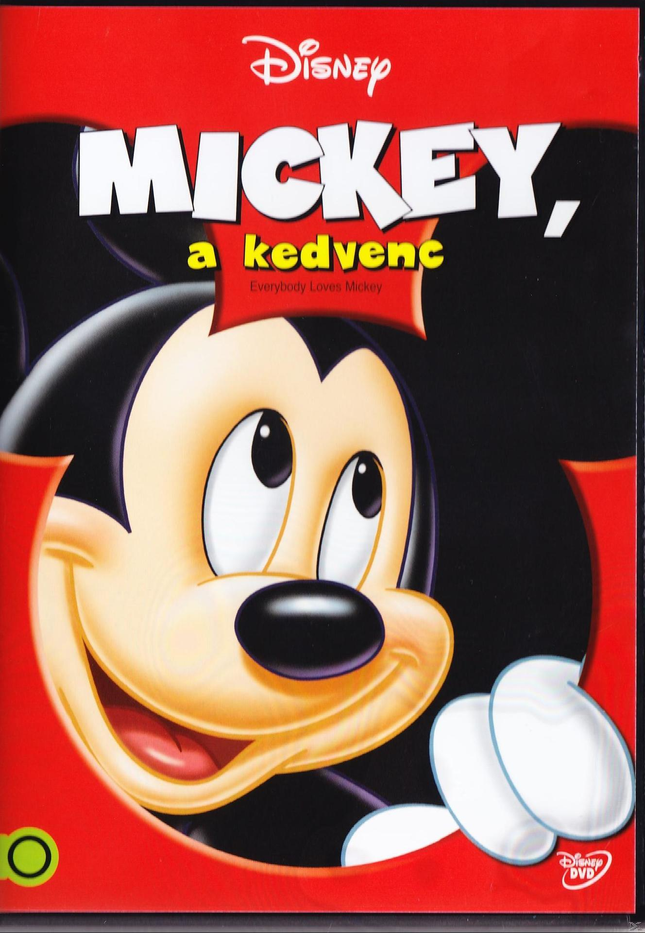 Mickey egér DVD borítója. Mickey mosolyog fekete és piros háttér előtt.