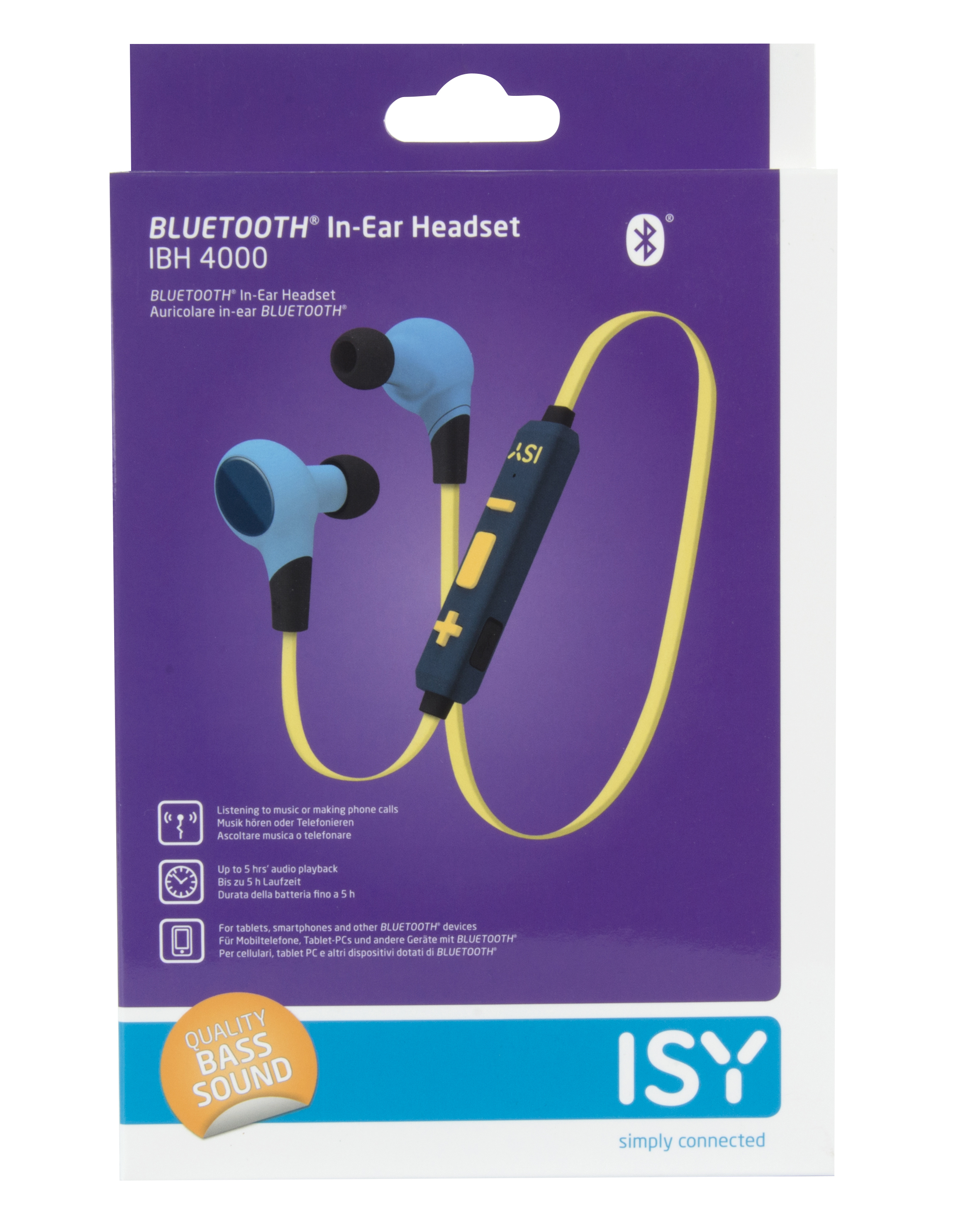 ISY IBH-4000-BL, In-ear Kopfhörer Bluetooth Blau