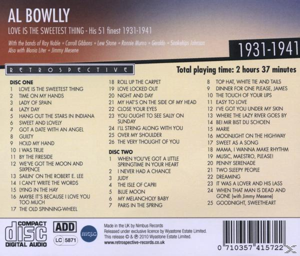 Al Bowlly - Love is the Sweetest Thing  - (CD)