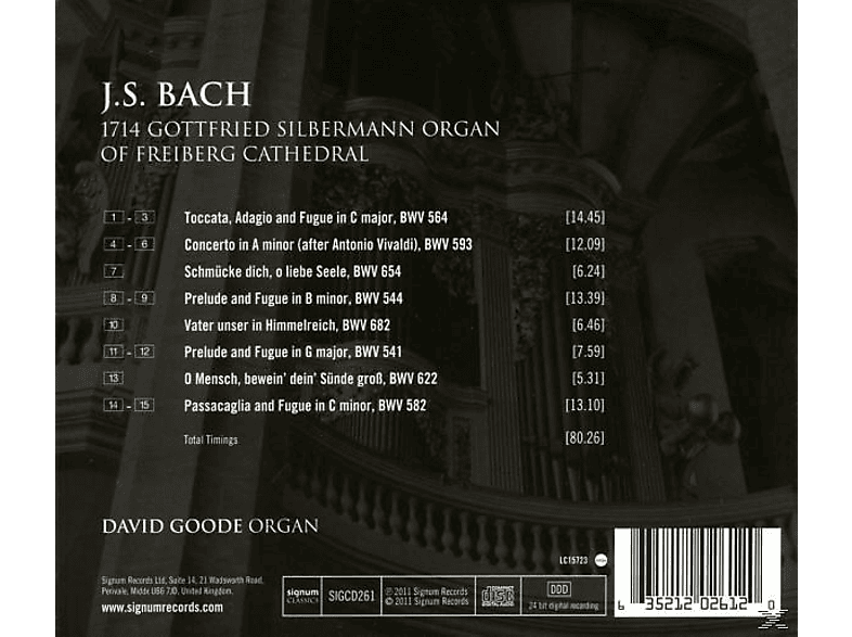 Thumbnail - David Goode - D.Goode An Der Gottfried Silbermann Orgel Von (CD)