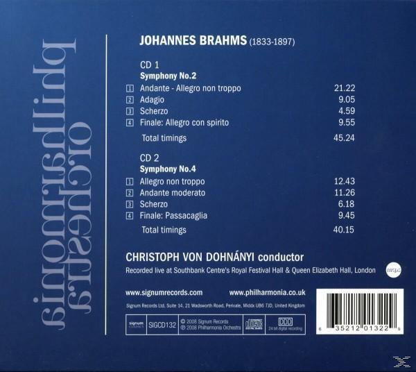 Dohnanyi & Philharmonia Orchestra, Christoph Von/pol Dohnanyi - Sinfonien 2 & 4  - (CD)