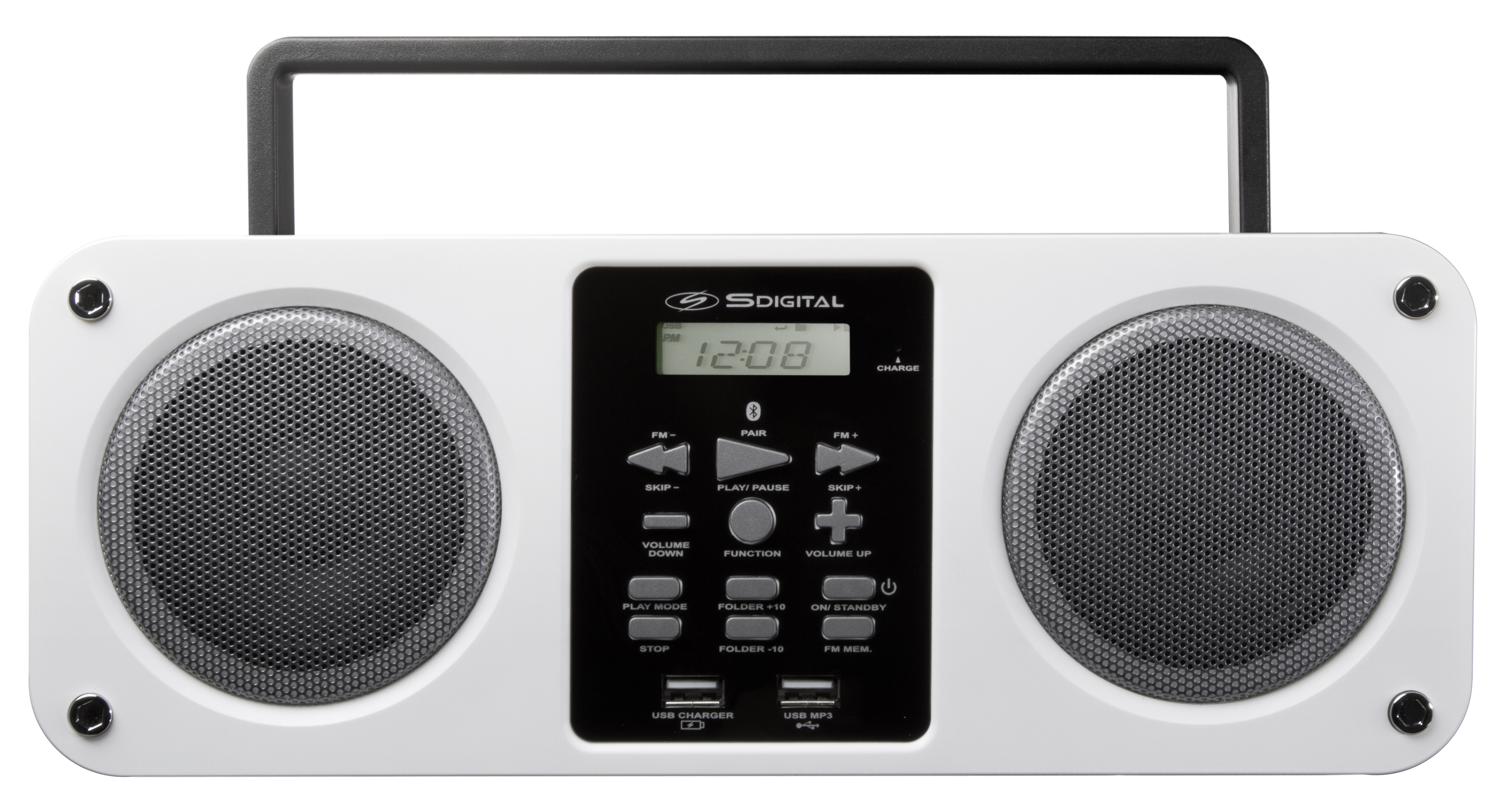 SDIGITAL Mission Bluetooth Boombox, PLL Tuner, Weiß