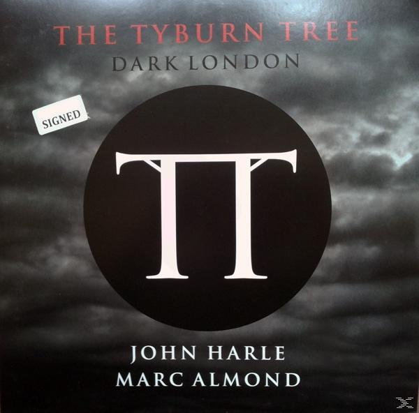 Albumcover mit Text: The Tyburn Tree Dark London, signiertem Aufkleber und John Harle & Marc Almond.
