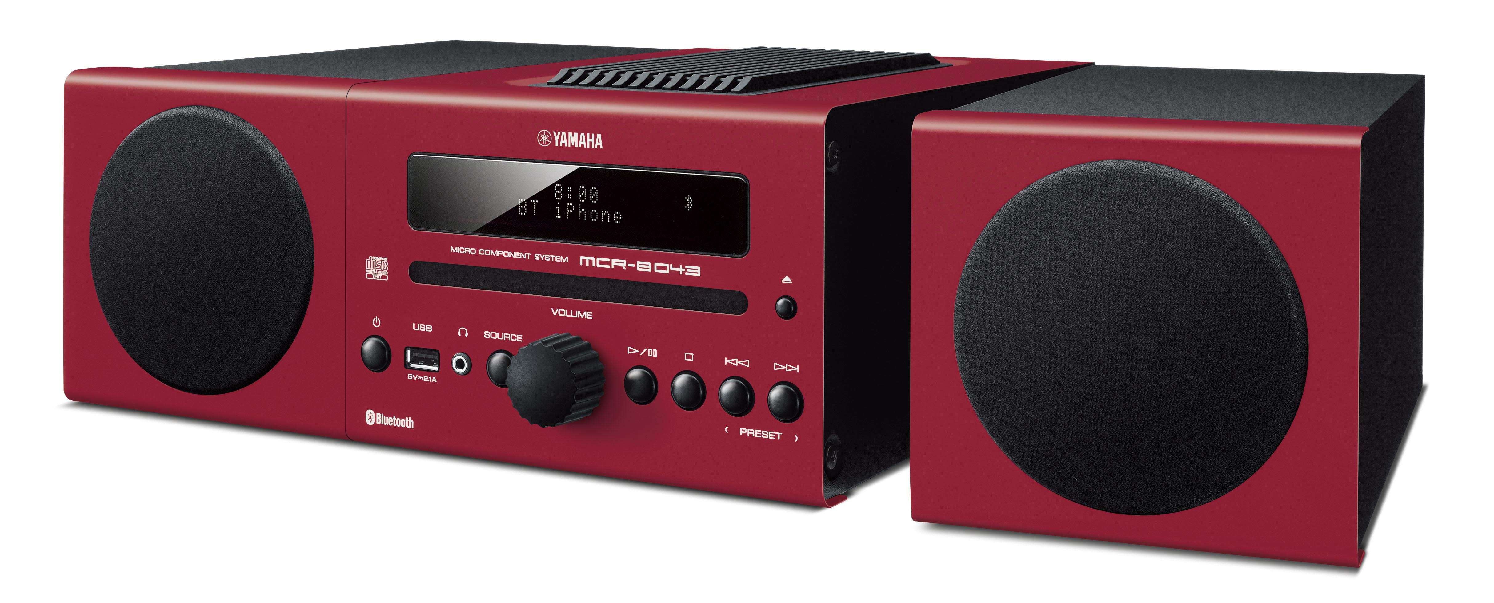 YAMAHA MCR-B043 Micro Anlage (Schwarz/Rot)
