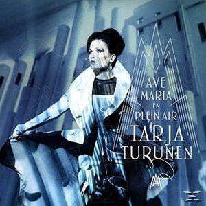 Albumcover für Tarja Turunen, Ave Maria, Frau in weißem Kleid, Art-Déco-Stil.
