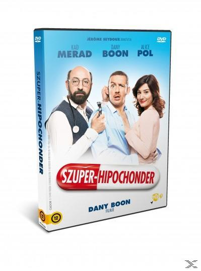 DVD borító színészekkel és a 'Szuper-Hipochonder' címmel magyarul.