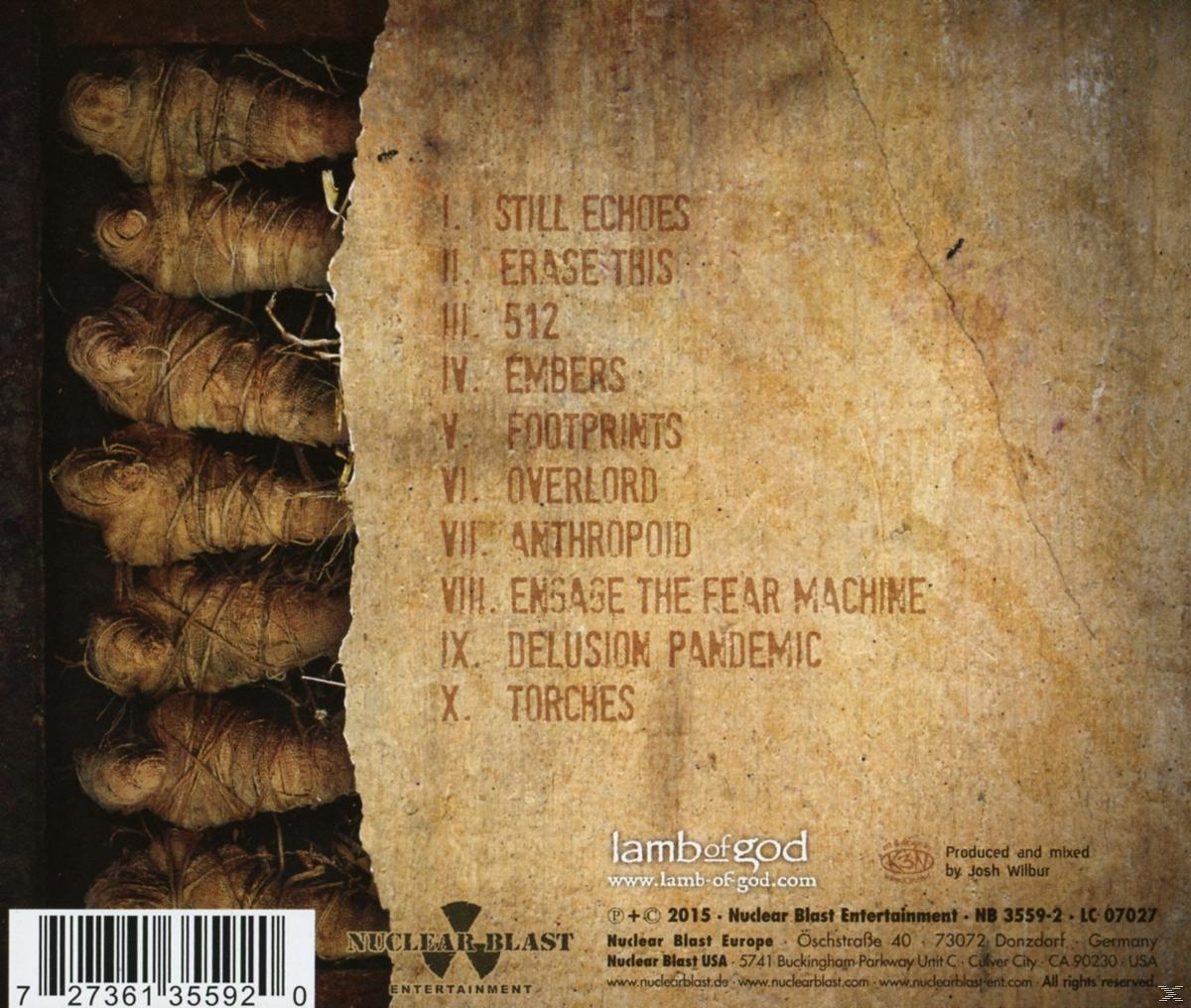 Dos d'un CD avec une liste de titres de chansons et des images d'objets emballés.