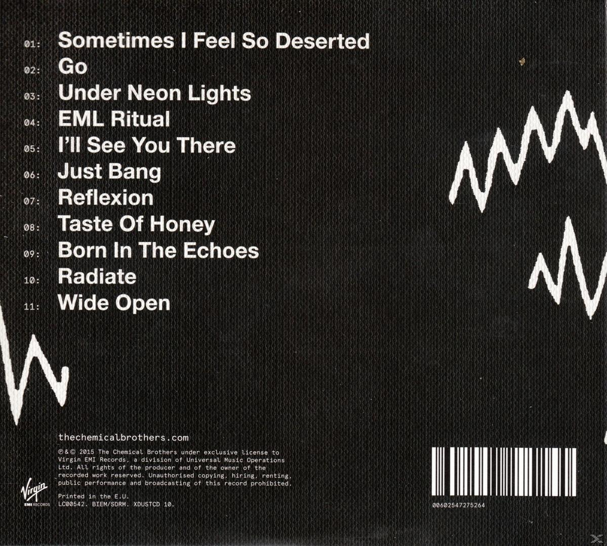 CD hátlap: Fekete háttér, fehér szöveg. A számok listája és a The Chemical Brothers logója.