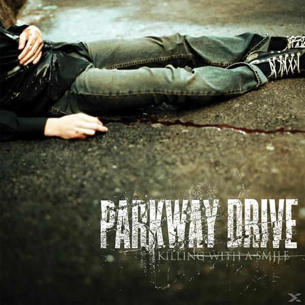 Albumcover von Parkway Drive - Killing With A Smile, zeigt eine Person am Boden, Blut sichtbar.