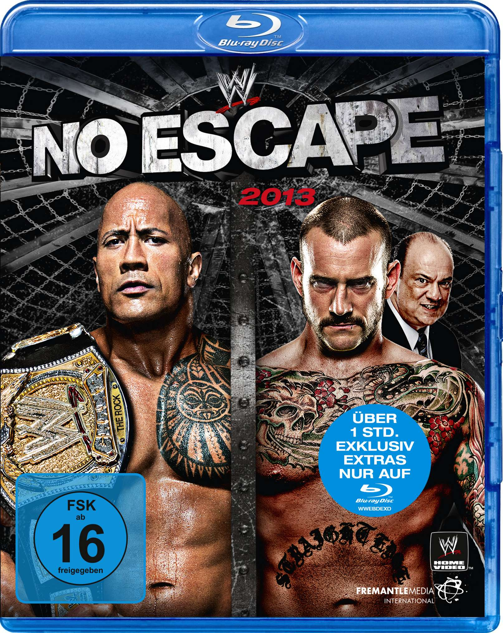 DVD-Cover für WWE No Escape 2013 mit The Rock und CM Punk.