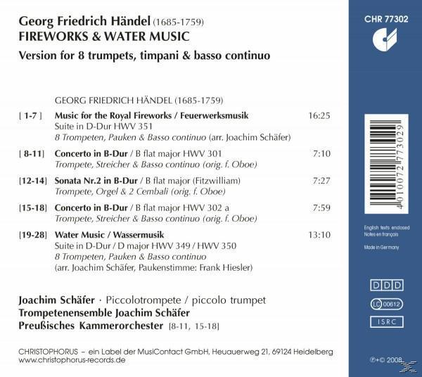 Joachim Trompetensensemble Schäfer - Fireworks & Water Music  - (CD)