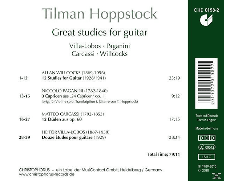 Thumbnail - Hoppstock Tilman - Great Studies For Guitar (CD)
