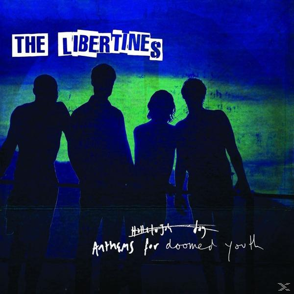 Album borító: A Libertines együttes sziluettje kék és zöld háttér előtt.