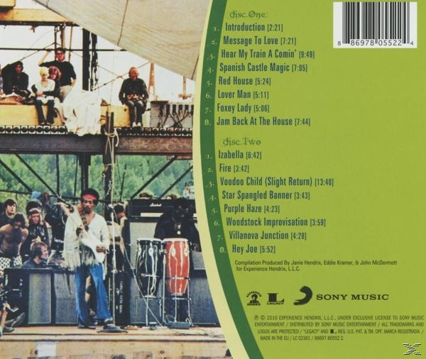 Albumcover mit einer Titelliste, einer Personengruppe und einer Bühne. Der Hintergrund ist grün.