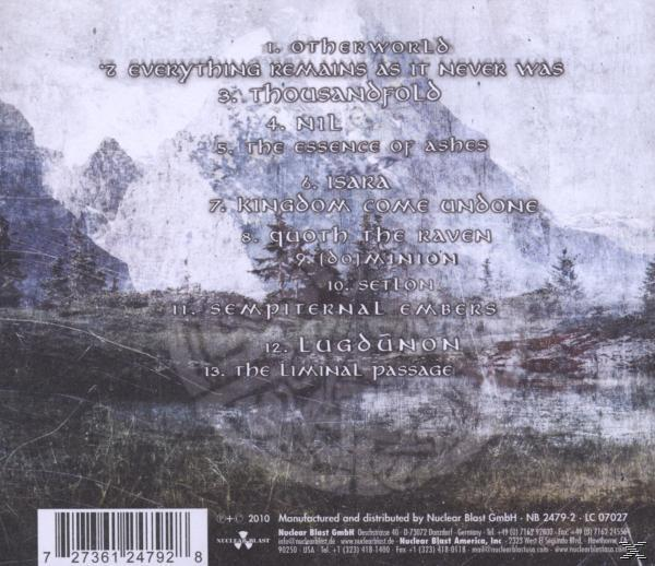Albumcover mit Berglandschaft im Hintergrund und Titelliste auf der linken Seite.