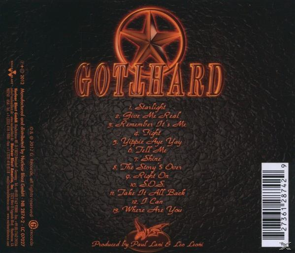 Albumcover mit Stern, Text: GOTTHARD und Titelliste. Der Hintergrund ist braun.
