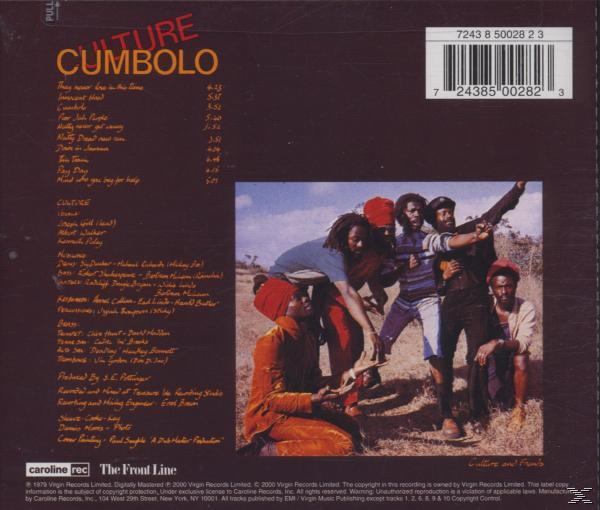 Rückseite des Culture CD-Albums mit Bandmitgliedern und Titelliste.