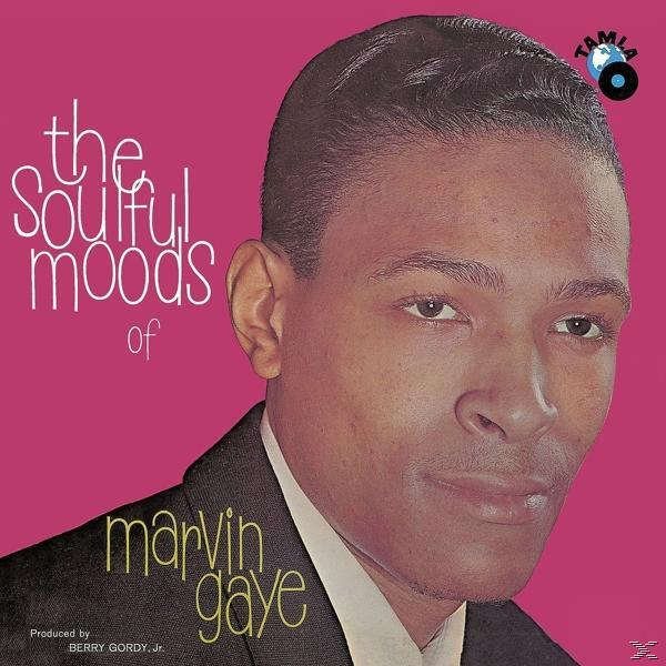 Pochette d'album de Marvin Gaye, avec un fond rose. Le titre est 'The Soulful Moods of Marvin Gaye'.