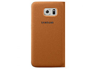 SAMSUNG Galaxy S6 Kartlıklı Fabric Kılıf Turuncu