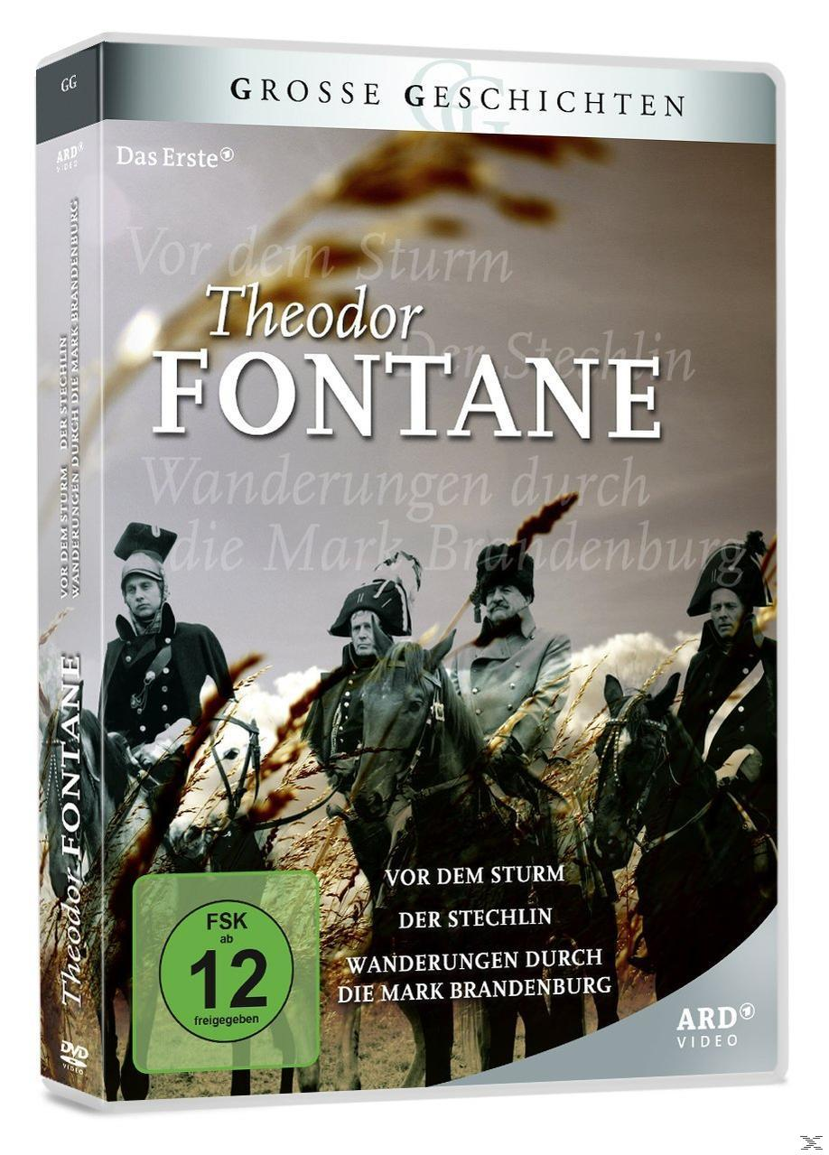 DVD-Cover mit Leuten auf Pferden, betitelt 'Theodor Fontane' und 'Vor dem Sturm' auf weißem Grund.
