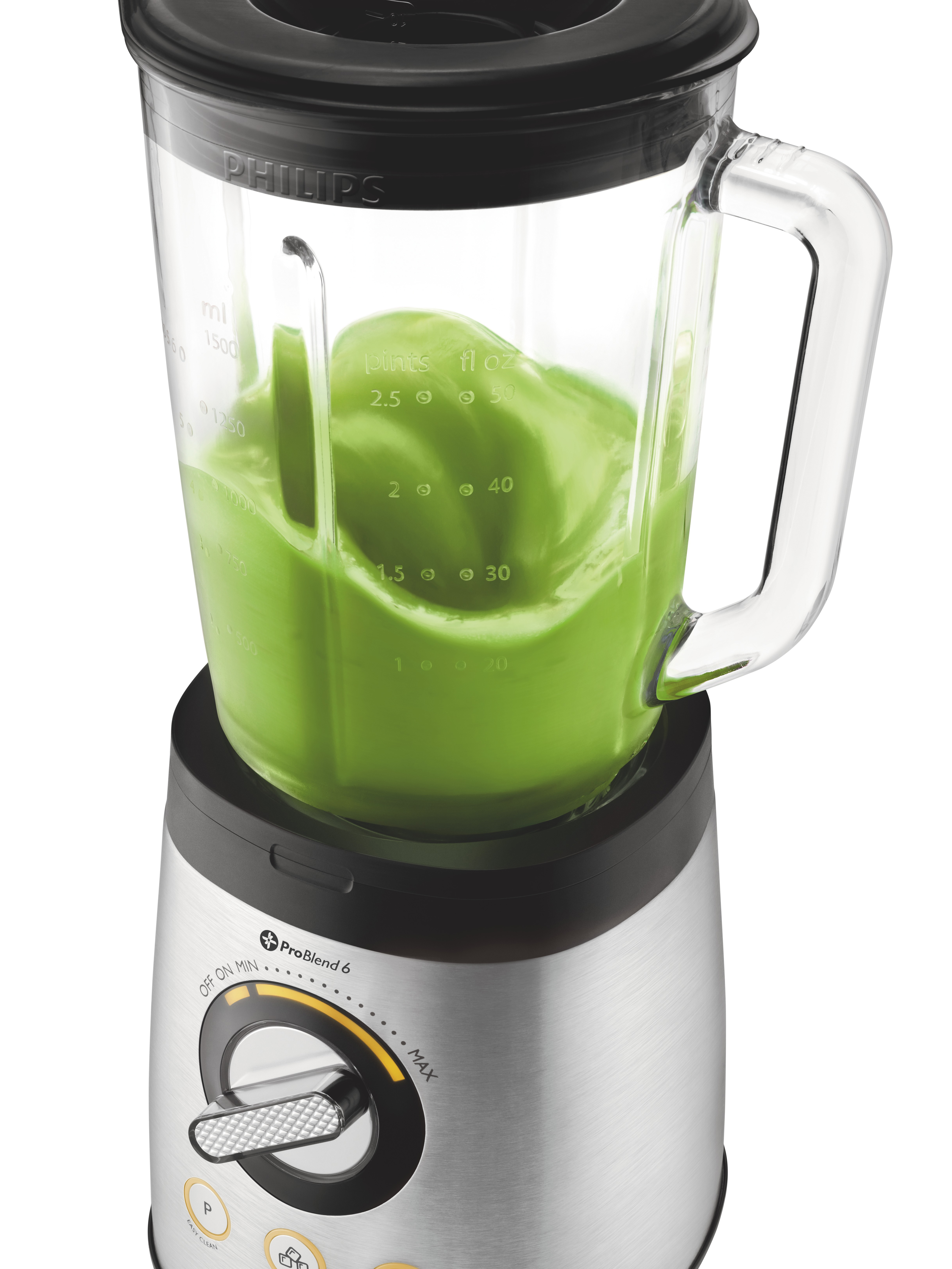 PHILIPS HR2195/08 mit ProBlend 6 Standmixer Edelstahl (900 Watt, 2 l)