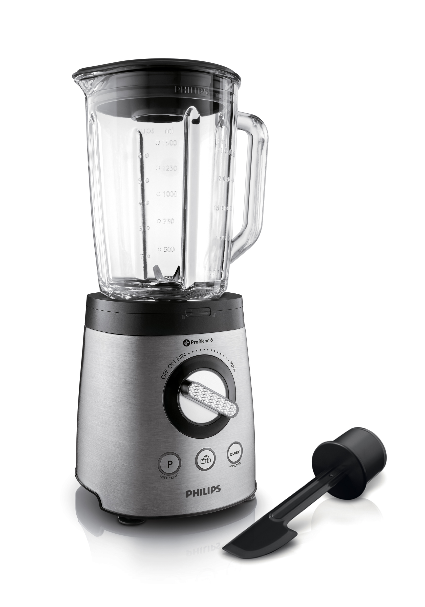 PHILIPS HR2195/08 mit ProBlend 6 Standmixer Edelstahl (900 Watt, 2 l)
