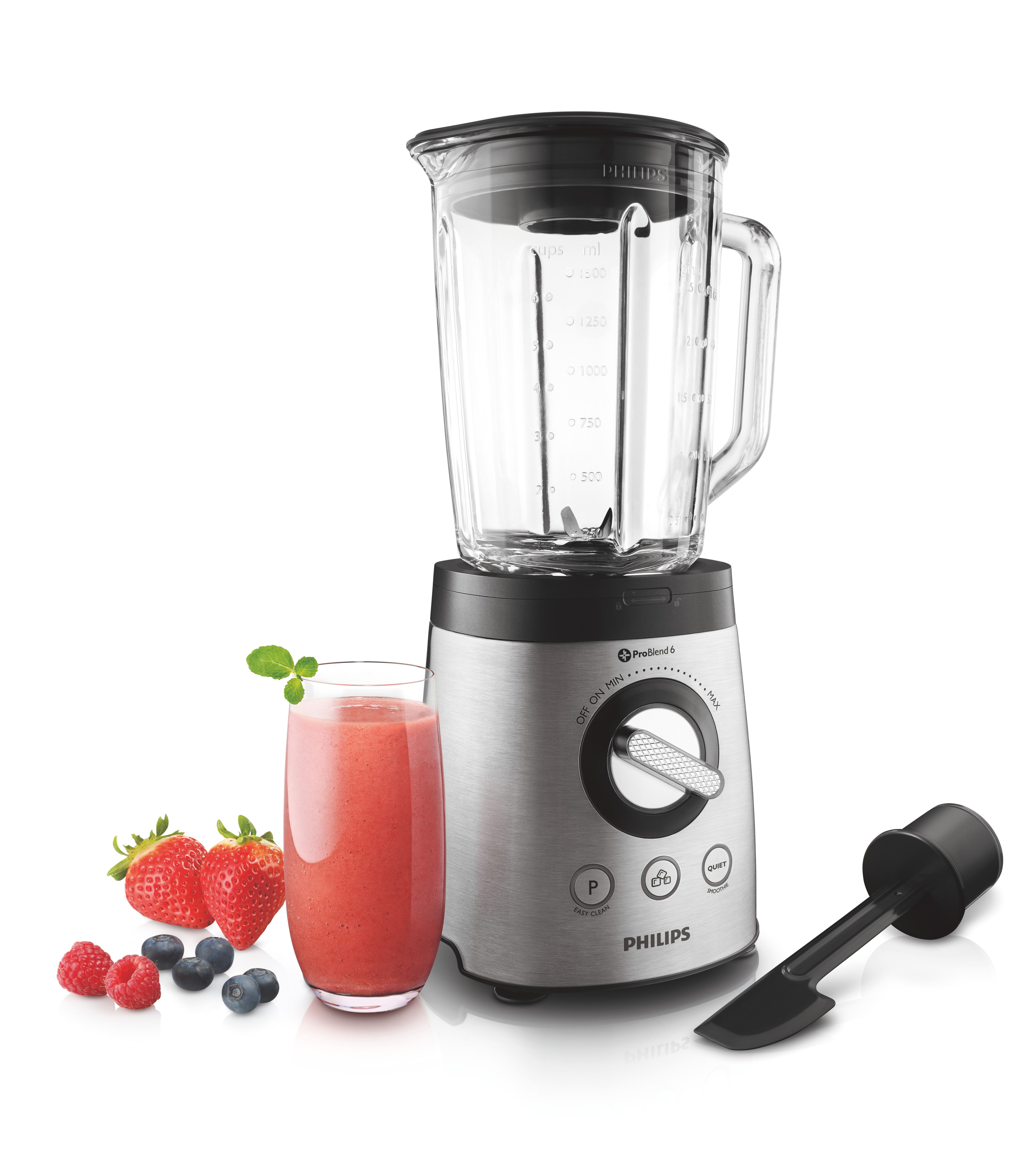 PHILIPS HR2195/08 mit ProBlend 6 Standmixer Edelstahl (900 Watt, 2 l)