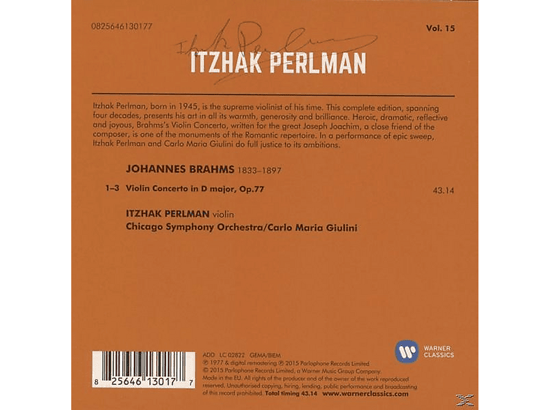 Thumbnail - Itzhak Perlman / Carlo Maria Giulini Chicago Symphony Orchestra - Violinkonzert (Itzhak Edition) (CD)