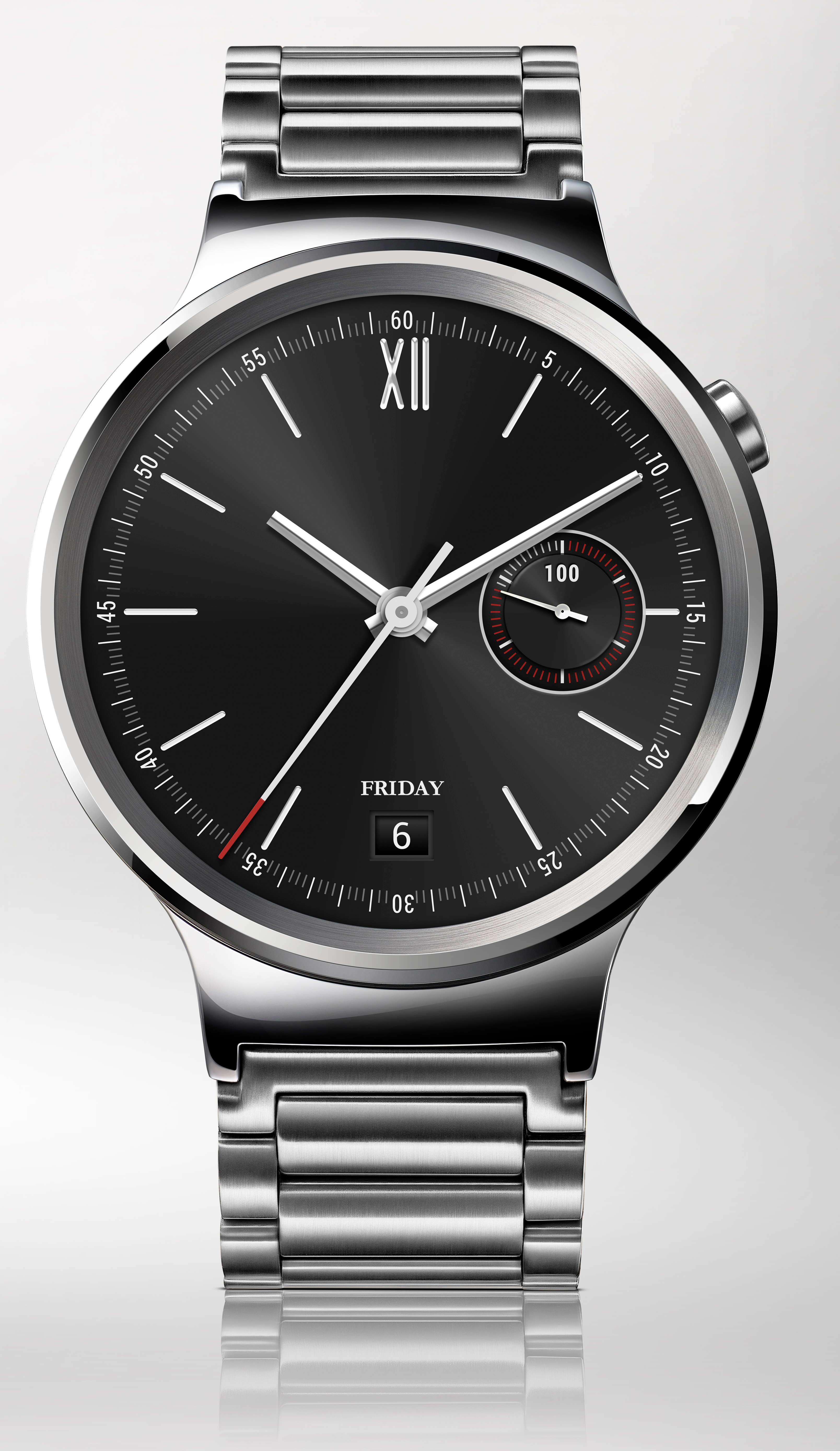 HUAWEI Watch Classic (Edelstahl) mit Gliederarmband Smartwatch Edelstahl, Saphirkristall, Silber