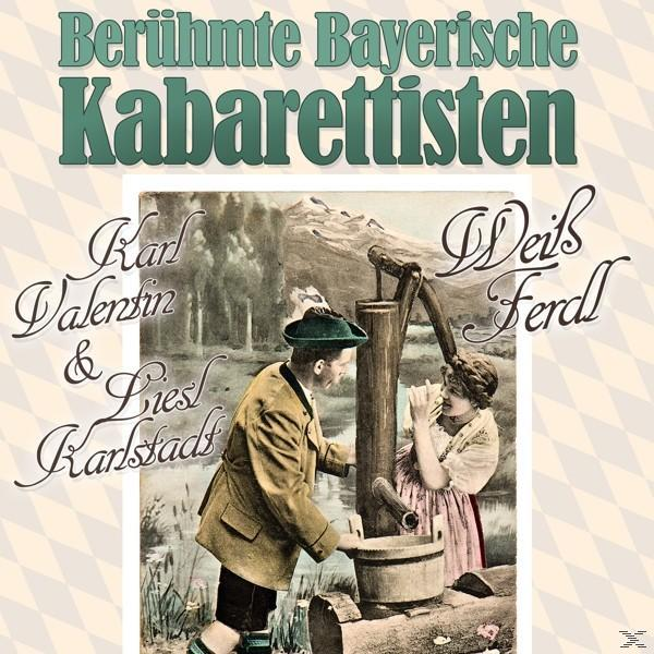 Albumcover für Berühmte Bayerische Kabarettisten. Es zeigt einen Mann, der Wasser pumpt, und Text.