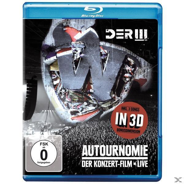 Blu-ray-Cover: Titel 'Der III', Bild eines zerstörten Flugzeugs, mit Menschenmenge und Text über das 3D-Konzert.