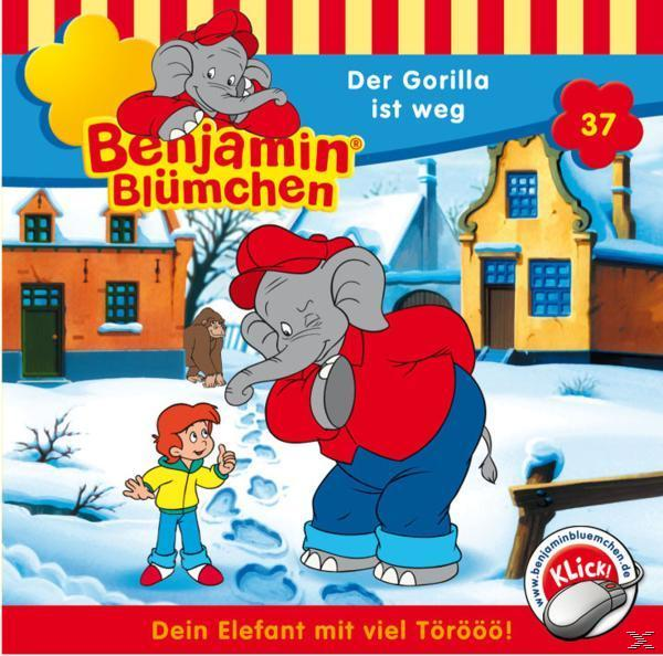 Kinderbuchcover mit einem Cartoon-Elefanten, Junge und Gorilla. Text auf Deutsch. Buntes, verspieltes Design.