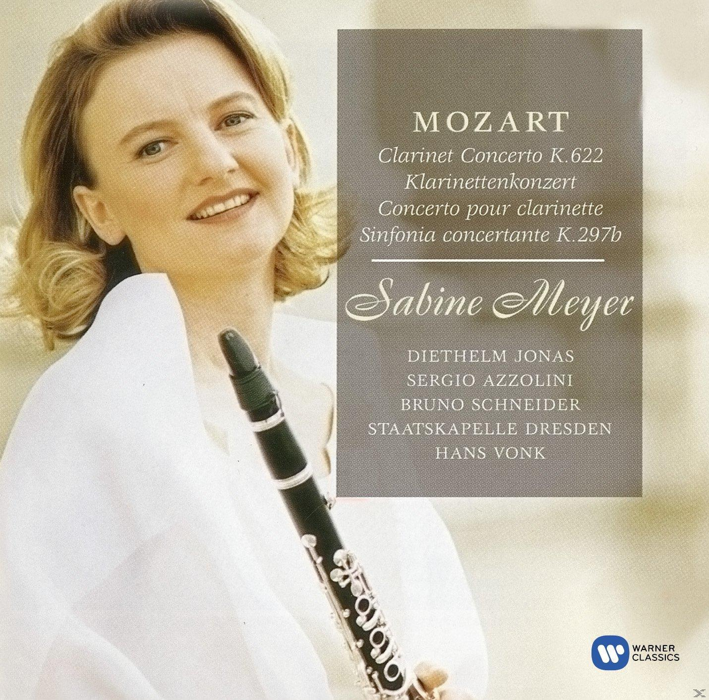 CD-Cover mit einer Frau, die eine Klarinette hält. Auf dem Cover steht Mozart und Sabine Meyer.