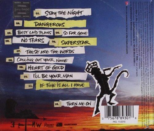 Rückseite eines CD-Albums mit Titelliste und einer Schattenfigur.