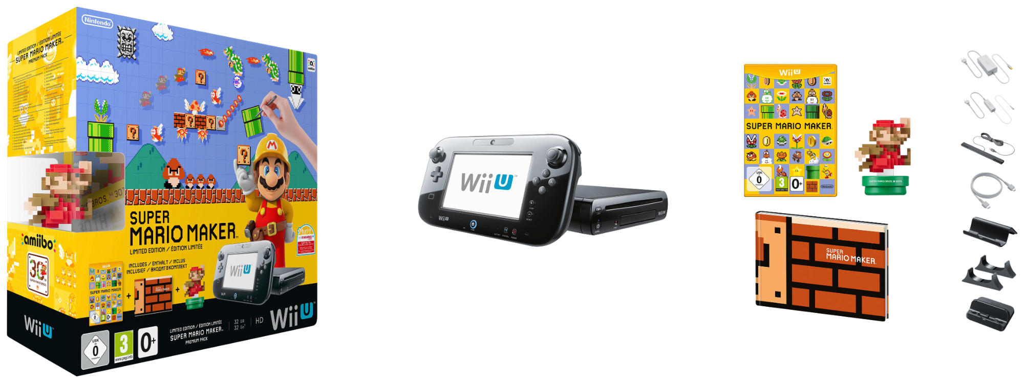 NINTENDO Wii U Limited Edition Super Mario Maker Premium Pack Schwarz