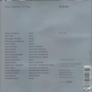 CD hátlap: Szürke háttér, nevek és hangszerek listája. Szöveg: Pulse - Sections I-X - Pulse.