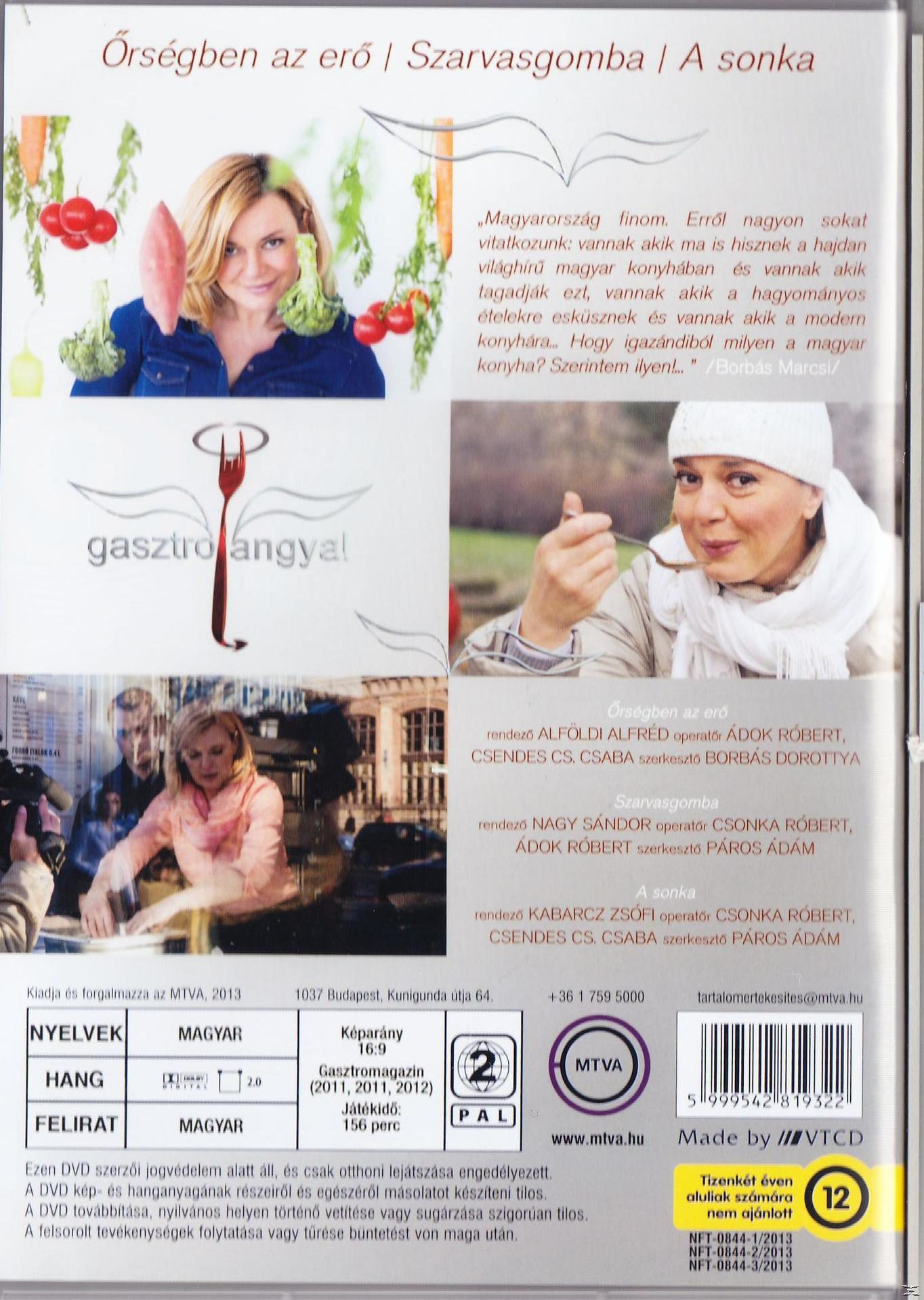 DVD borító két nővel, egy férfival, zöldségekkel és magyar nyelvű szöveggel.