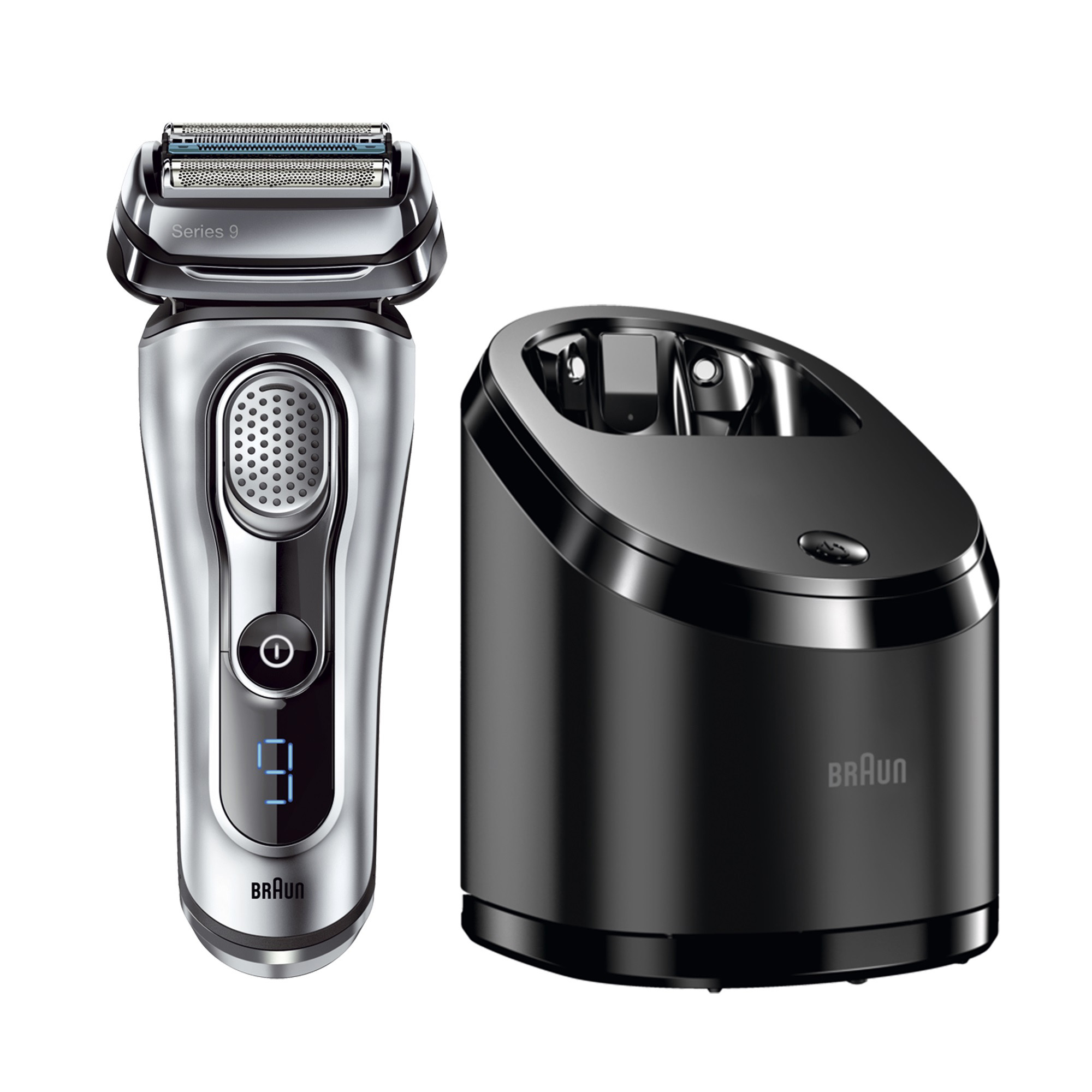 BRAUN SERIES 9 9090 CC + CCR2 Rasierer Silber (Clean&Renew, Reinigungsstation: Ja)