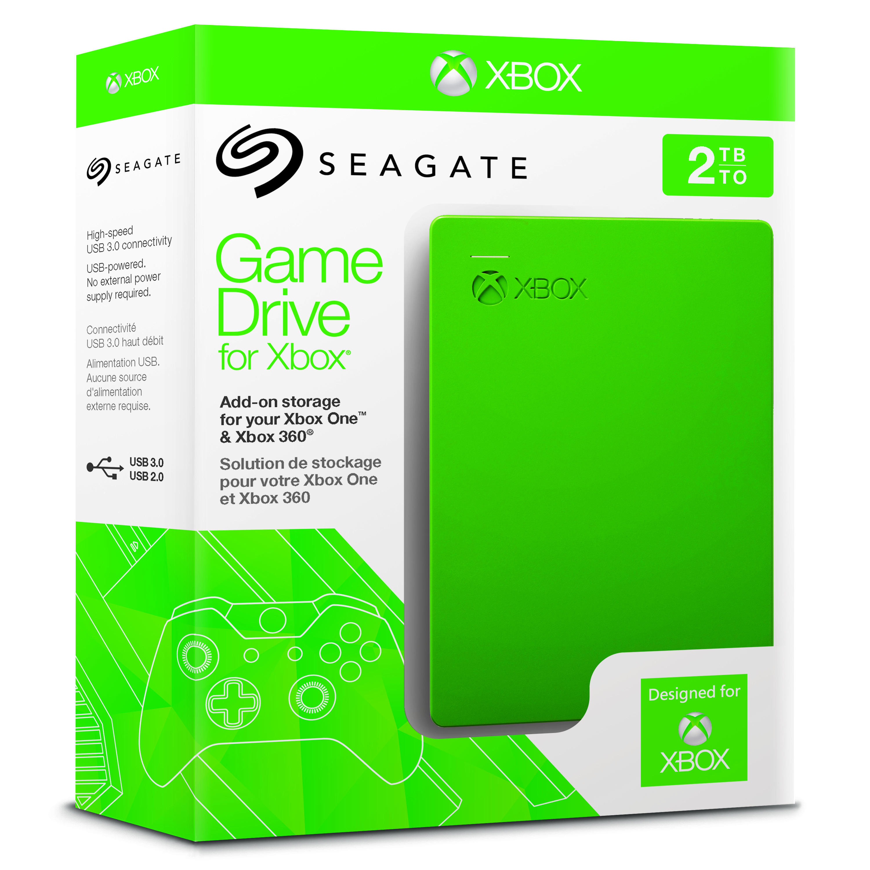Drive 2 TB XBox, Festplatte, Portable SEAGATE STEA2000403 für Game Grün