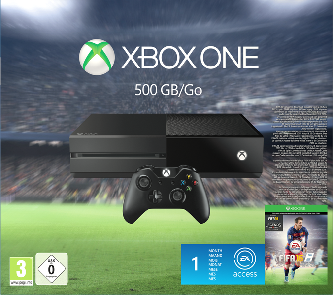 MICROSOFT Xbox One 500GB mit FIFA 16 (DLC)+ 1 Monat EA Access gratis + Forza Motorsport 6