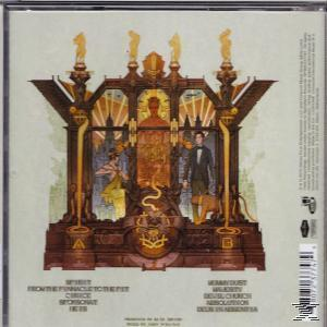 Albumcover mit Figuren in einem verzierten Rahmen, darunter Text.
