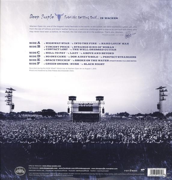 Albumcover mit Text und Menschenmenge. Text: Deep Purple und Wacken Open Air.