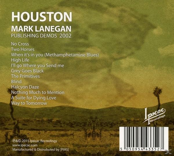 Rückseite des Houston-Albums von Mark Lanegan. Titelliste und Logo.