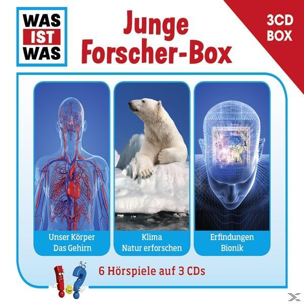 Eine blau-weiße Box mit drei Bildern und Text. Sie enthält auch den Titel und die Worte Was Ist Was.