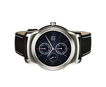 LG 2027486 Watch Urbane Smart Watch Echtleder Armband; auswechselbar mit Standard 22 mm Pitch, Silber