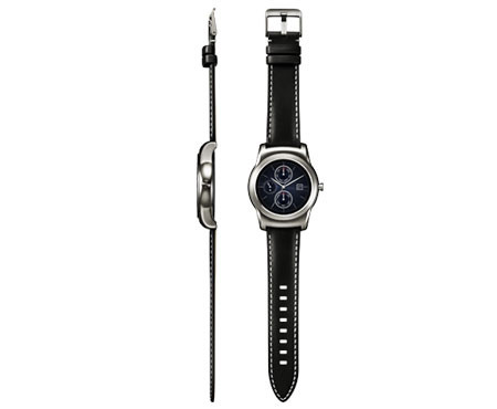 LG 2027486 Watch Urbane Smart Watch Echtleder Armband; auswechselbar mit Standard 22 mm Pitch, Silber