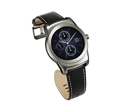 LG 2027486 Watch Urbane Smart Watch Echtleder Armband; auswechselbar mit Standard 22 mm Pitch, Silber