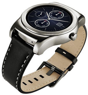 LG 2027486 Watch Urbane Smart Watch Echtleder Armband; auswechselbar mit Standard 22 mm Pitch, Silber